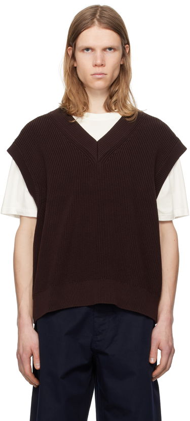 Sveter Studio Nicholson Studio Nicholson 5GG Knit Vest Hnedá | CULKIN SNM - 1305, 0