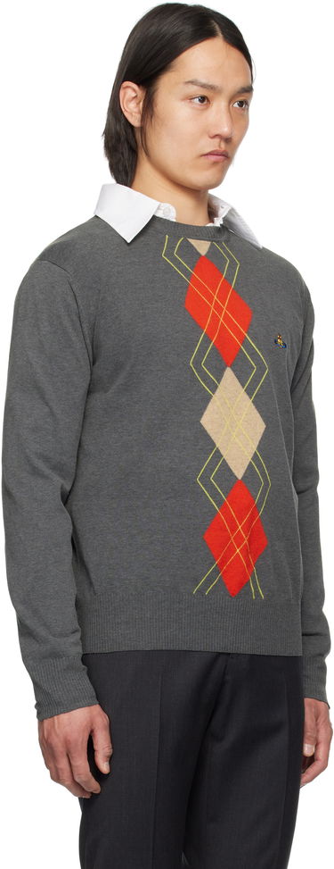 Sveter Vivienne Westwood Vivienne Westwood Argyle Round Neck Sweater Šedá | 2701002D-Y003D-, 1