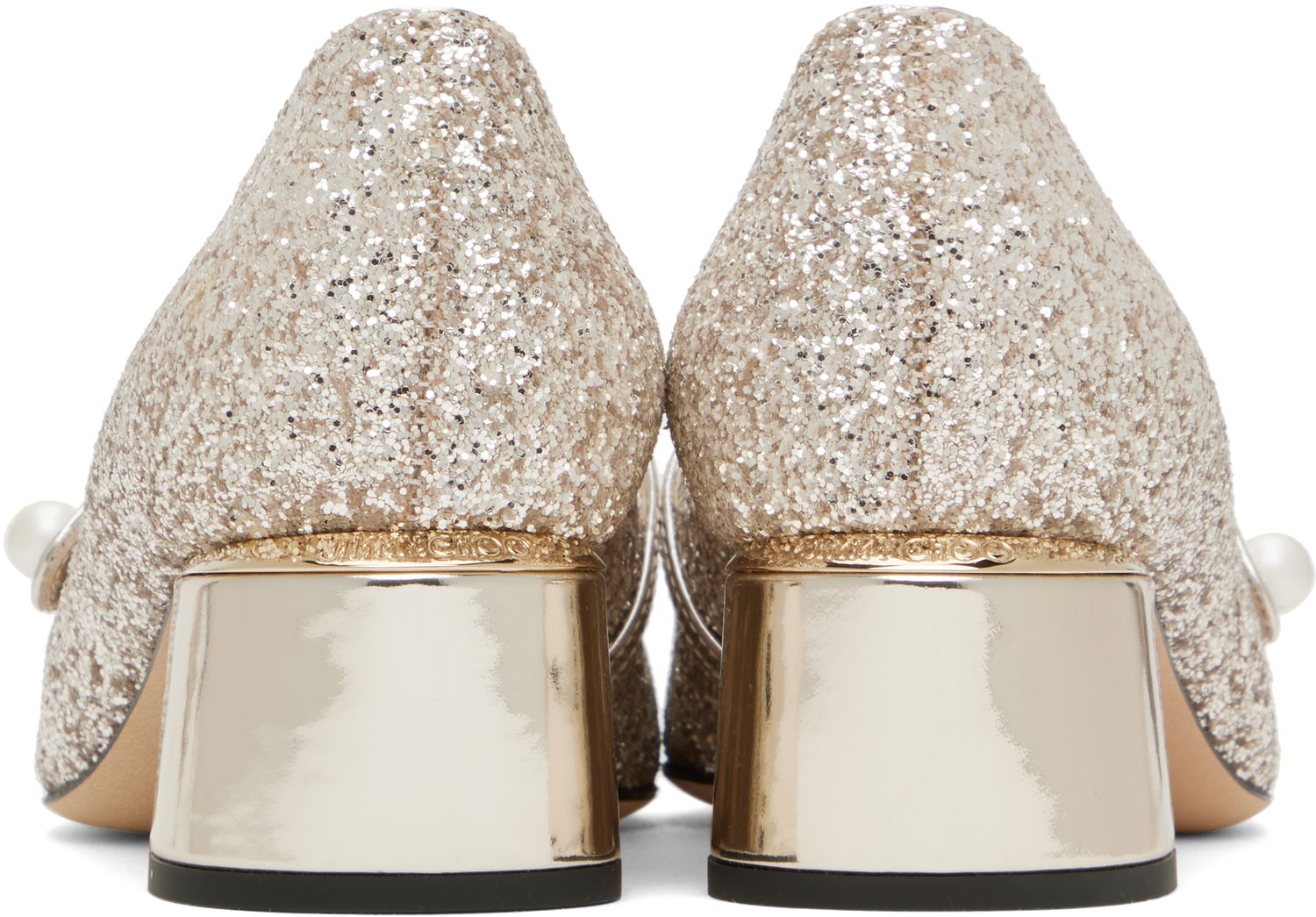 Tenisky a topánky Jimmy Choo Jimmy Choo Elisa 45 Glitter Mary Jane Block Heel Pumps Metalická | ELISA 45, 1