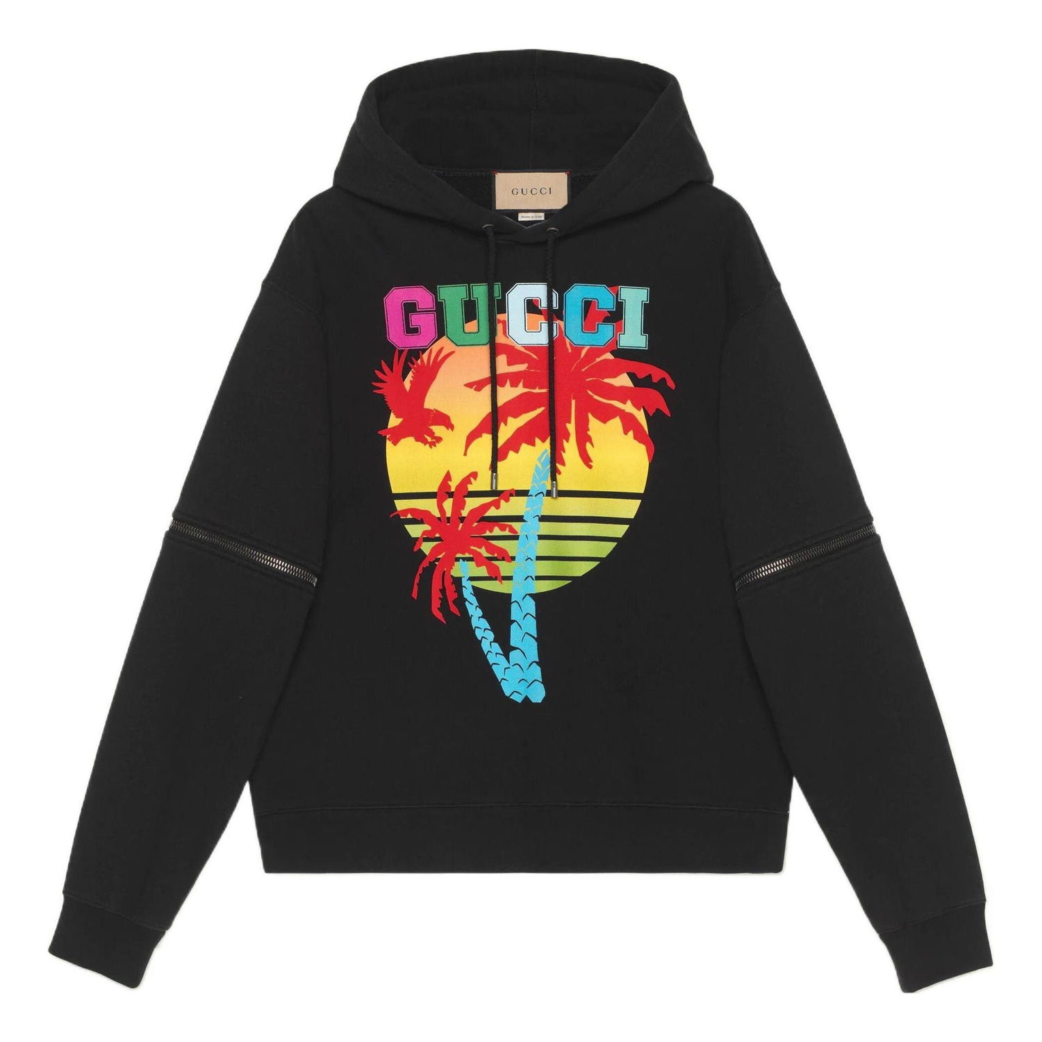Mikina Gucci Sunset Print Removable Sleeves Hoodie Čierna | 700117-XJEOT-1082, 0