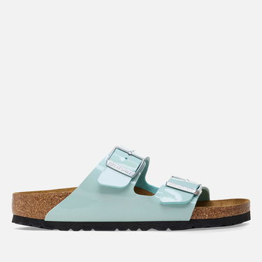 Tenisky a topánky Birkenstock Women's Arizona Slim Fit Patent Double Strap Sandals - Surf Green - UK 3.5 Modrá | 1026963, 0