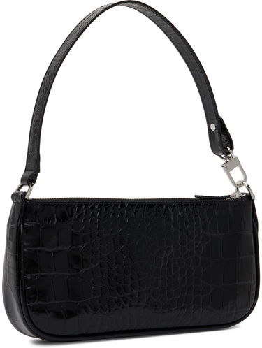 Kabelka BY FAR Croc Embossed Leather Shoulder Bag Čierna | 19PFRCLSBLDMED, 2