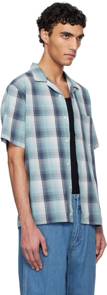 Košeľa NANAMICA Nanamica Open Collar Pique Short Sleeve Shirt Modrá | S25SG076U, 4