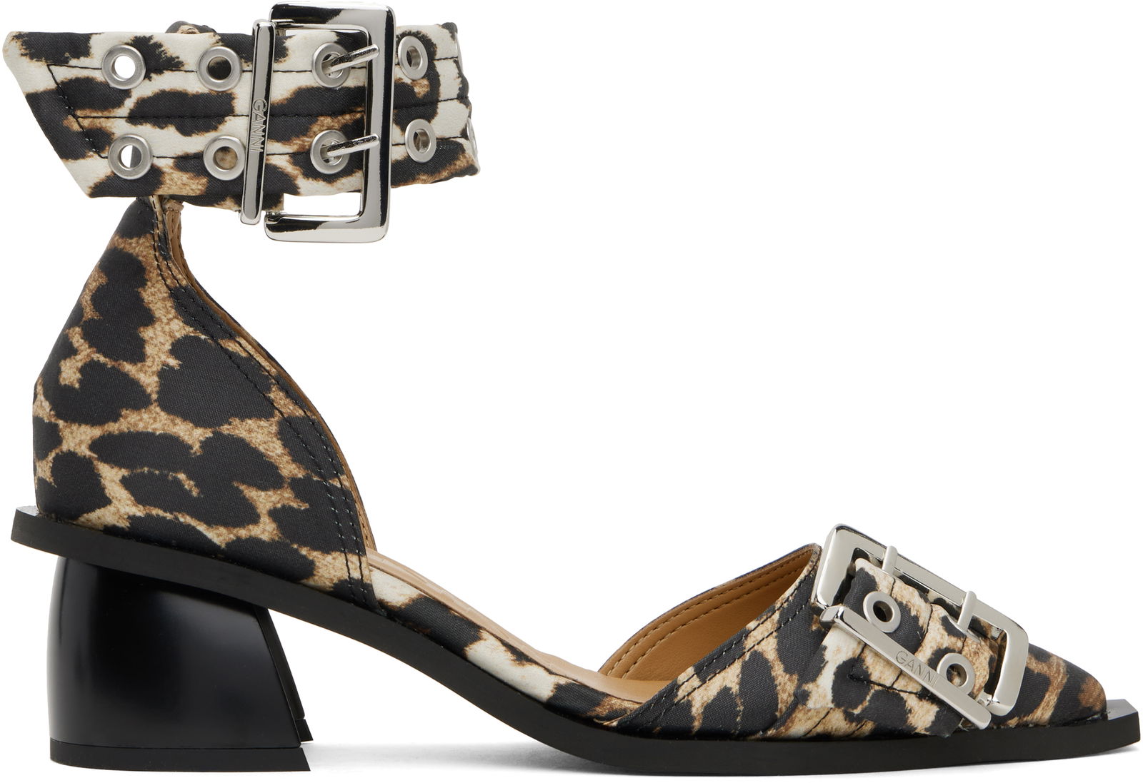 GANNI Buckle Open Cut Heels