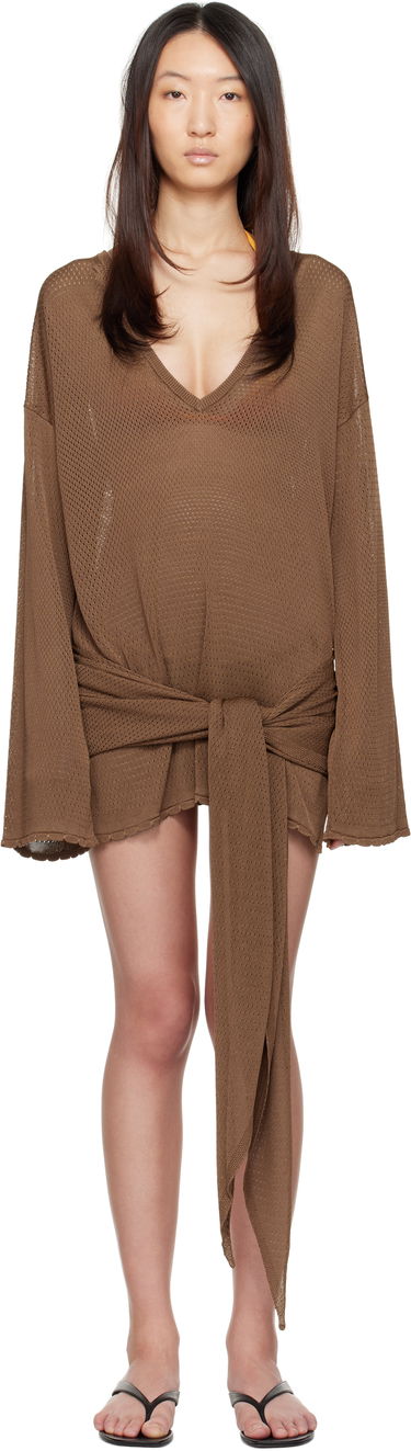 Šaty The Attico The Attico Mini Cover-Up Dress Hnedá | 250WCA00418 VVV092AA, 0