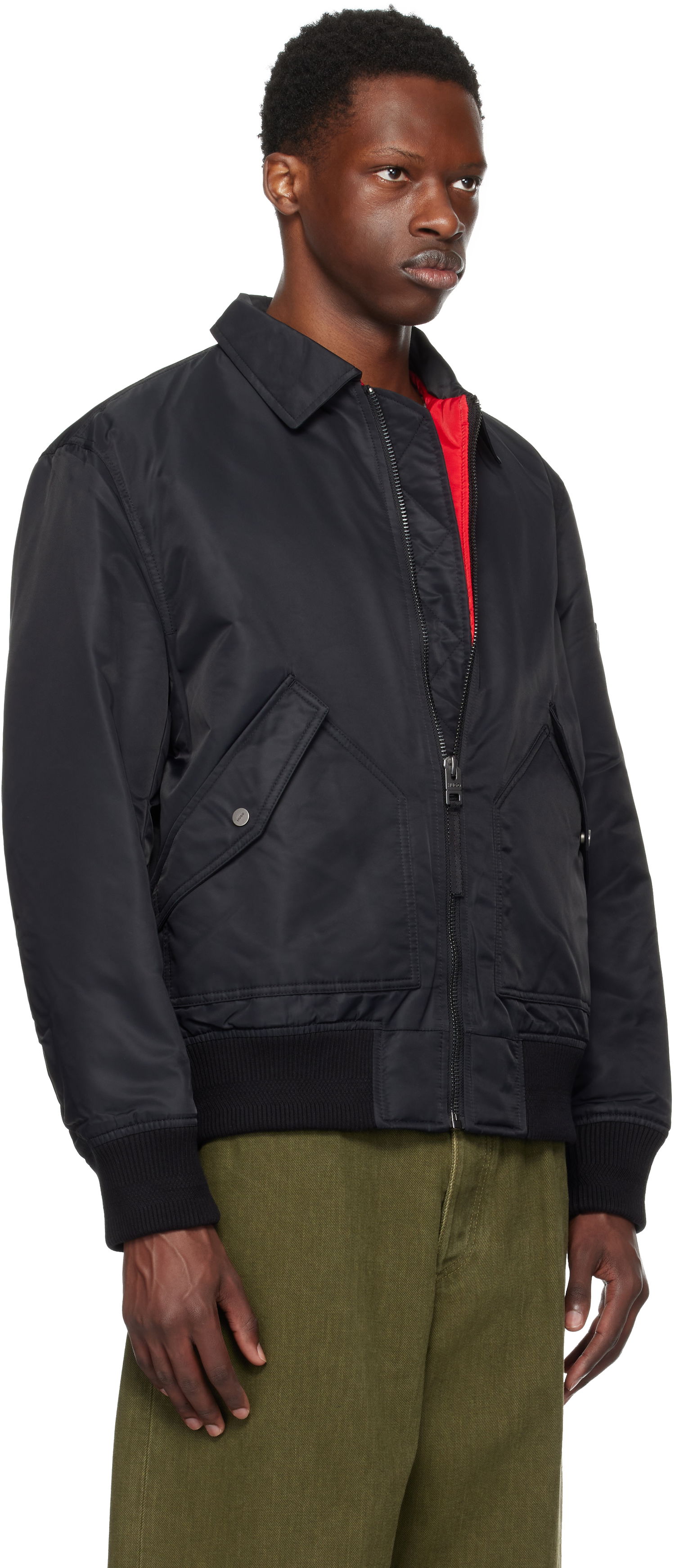 Bomber bunda BOSS HUGO Recycled Nylon Bomber Jacket Čierna | 50541604, 1