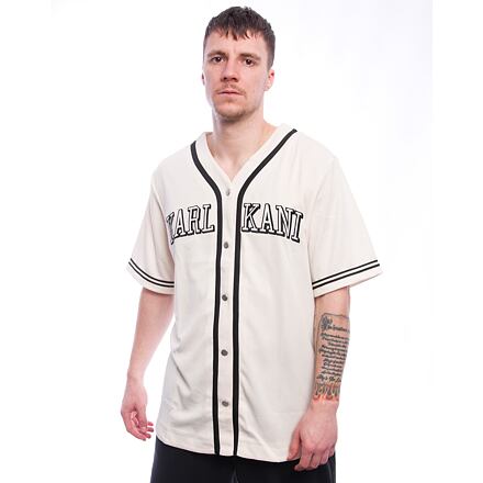Dres Karl Kani Karl Kani College Baseball Shirt Béžová | KK-60350106, 0