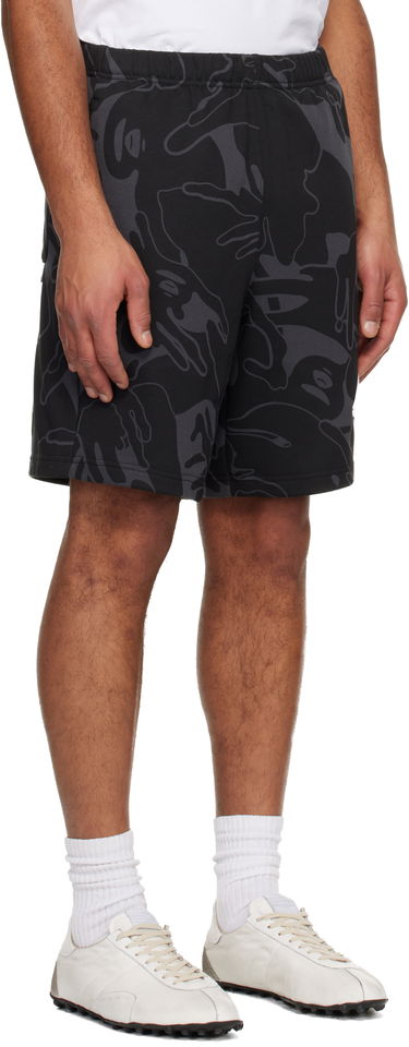 Šortky AAPE by A Bathing Ape 'AAPENOW' Moonface Logo Camo Sweat Shorts Čierna | AAPSPMB677XXNBKZ, 1