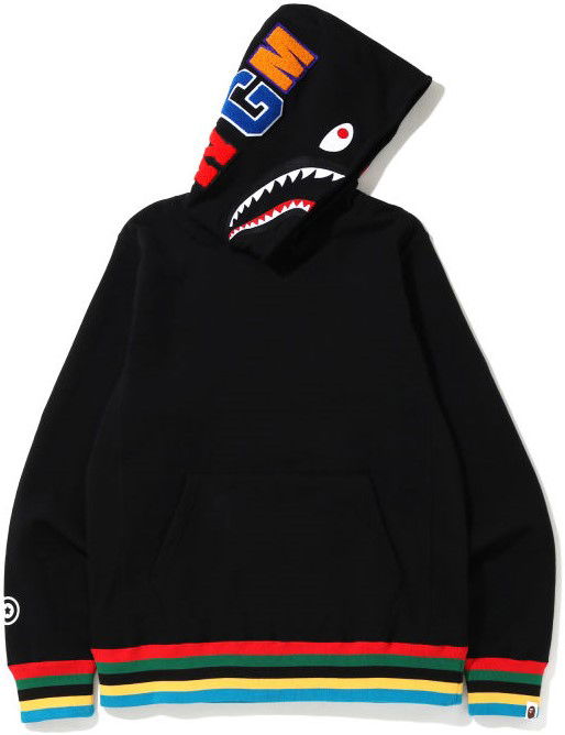 Mikina BAPE Shark Line Rib Hoodie Čierna | 001PPG301004X, 0