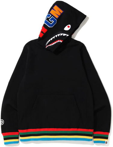 Mikina BAPE Shark Line Rib Hoodie Čierna | 001PPG301004X, 0