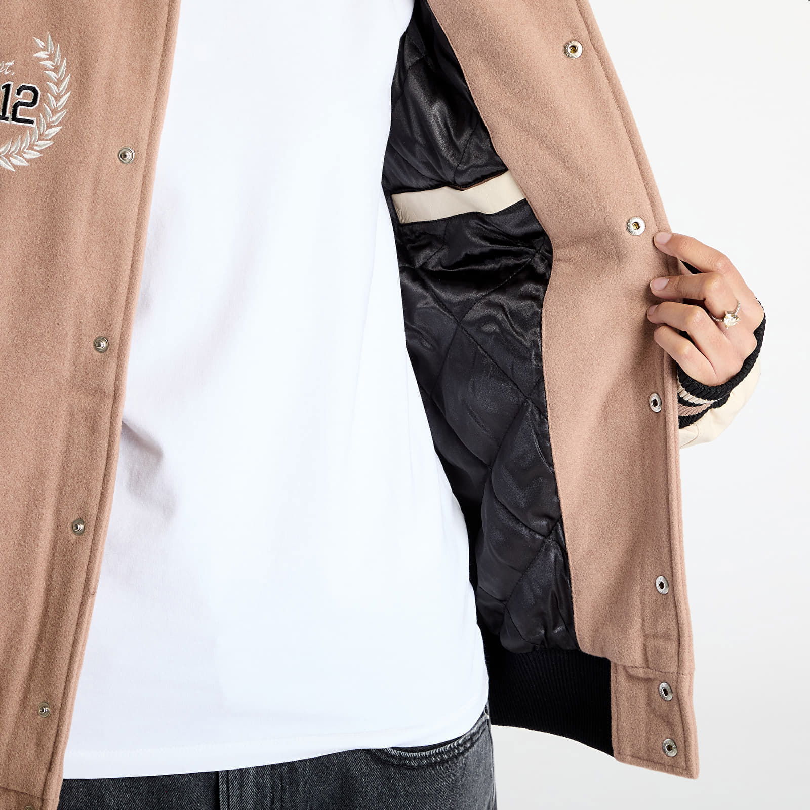 Lifestyle Beige Varsity Jacket