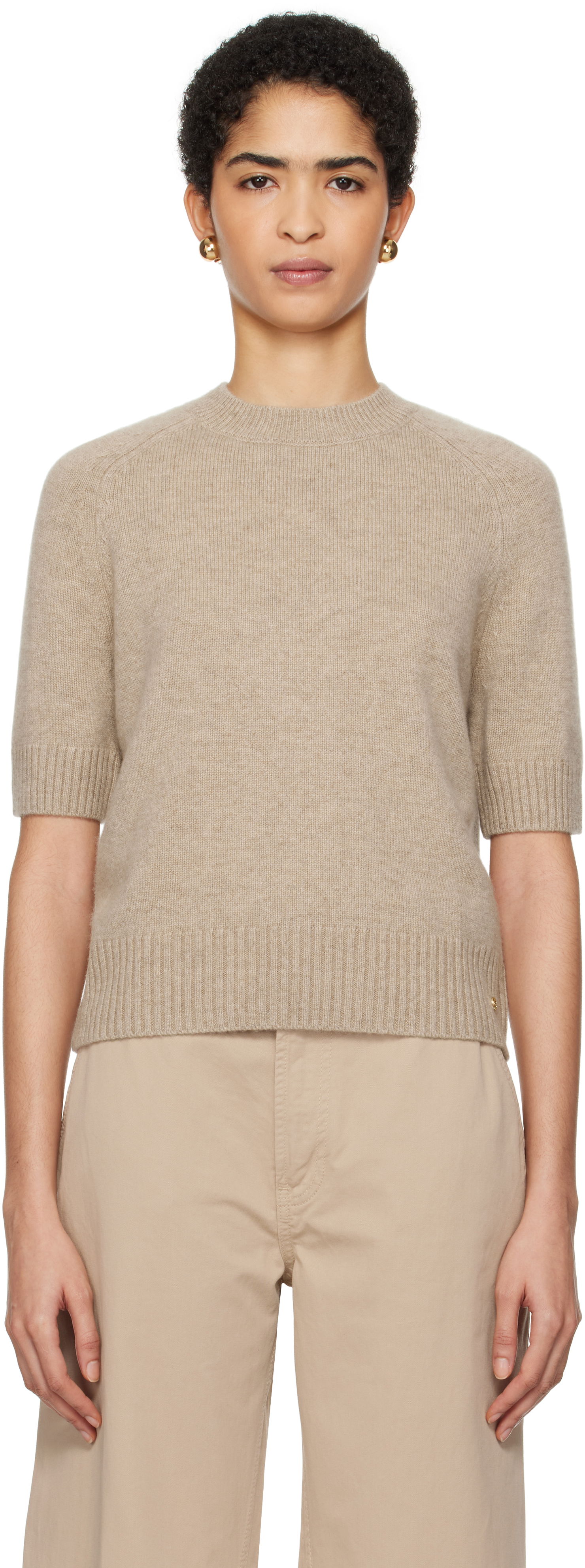 Sveter Anine Bing ANINE BING Jackson Crewneck Knit Sweater Béžová | A-09-10175-BWN2, 0