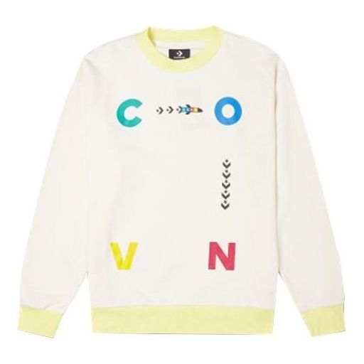 Mikina Converse Sports Contrast Letter Print Crew Neck Sweatshirt Biela | 10022414-A02