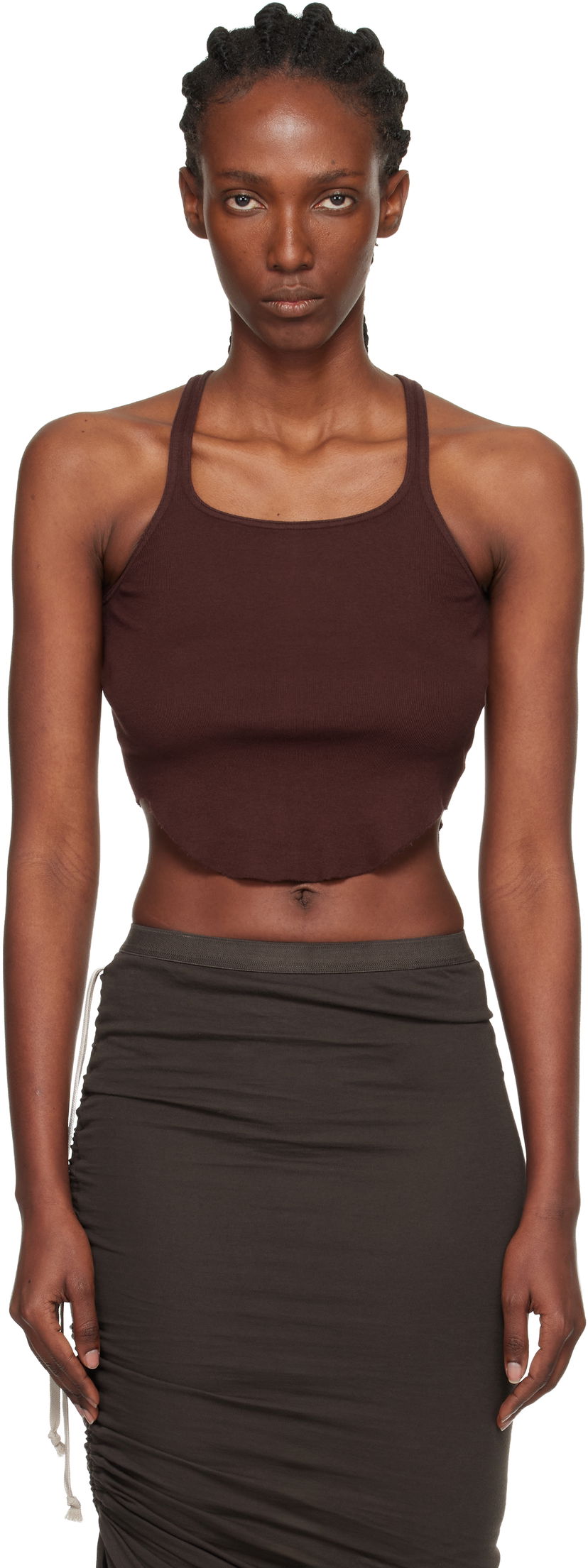 Tielko Rick Owens DRKSHDW Concordians Basic Rib Tank Top Hnedá | DS02E7100 RN
