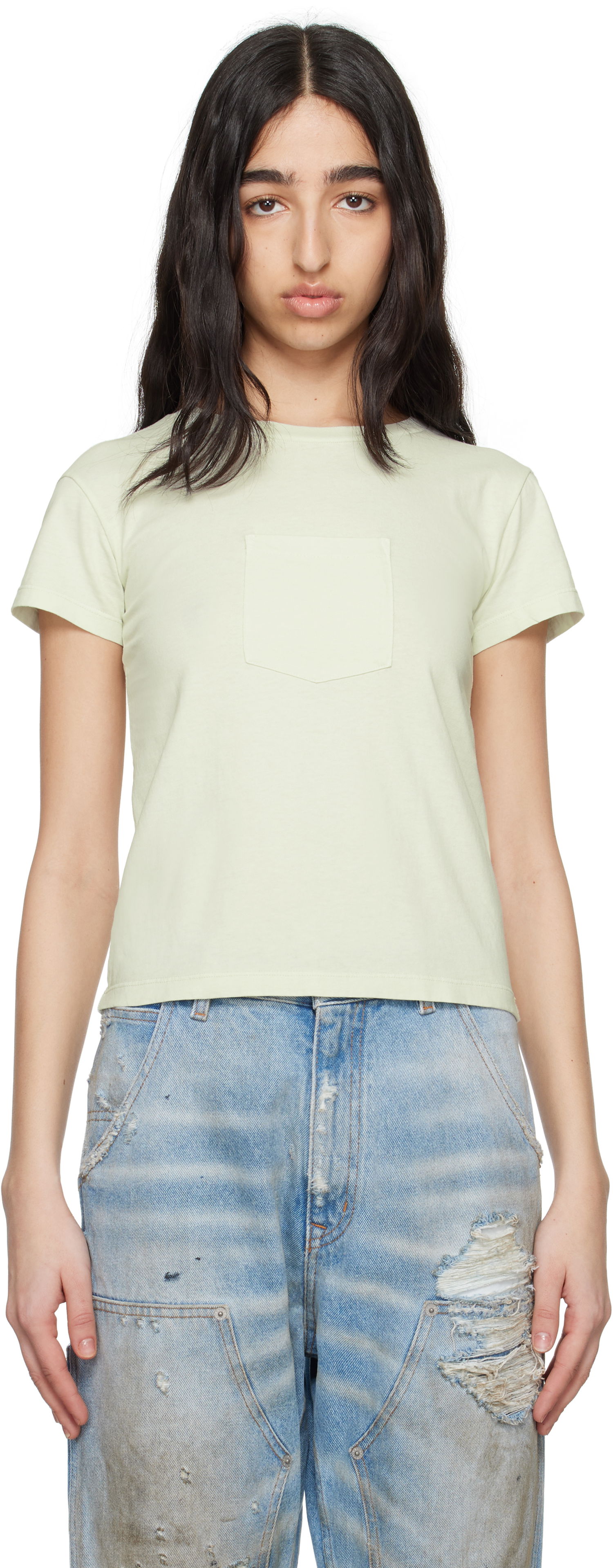 Tričko Maison Margiela MM6 Maison Margiela Heavy Cotton Jersey Pocket T-Shirt Zelené | S62GD0195 M20108, 0