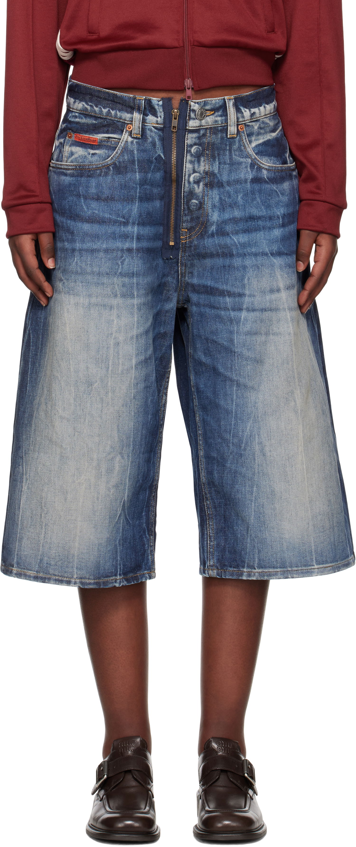 Šortky Martine Rose Martine Rose Zip Denim Shorts Modrá | 247WD07515, 0