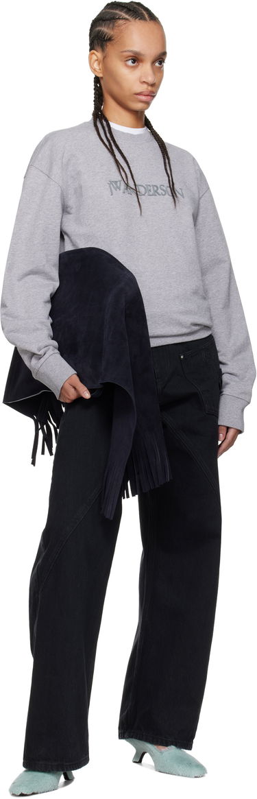 Taška cez rameno JW Anderson JW Anderson Medium Suede Fringe Scarf Bag Navy | HB0700-LA0361, 3