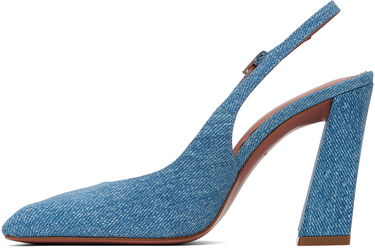 Tenisky a topánky Amina Muaddi Sling Suede Heels Modrá | CHARLOTTE SLING BLOCK PRINTED, 2