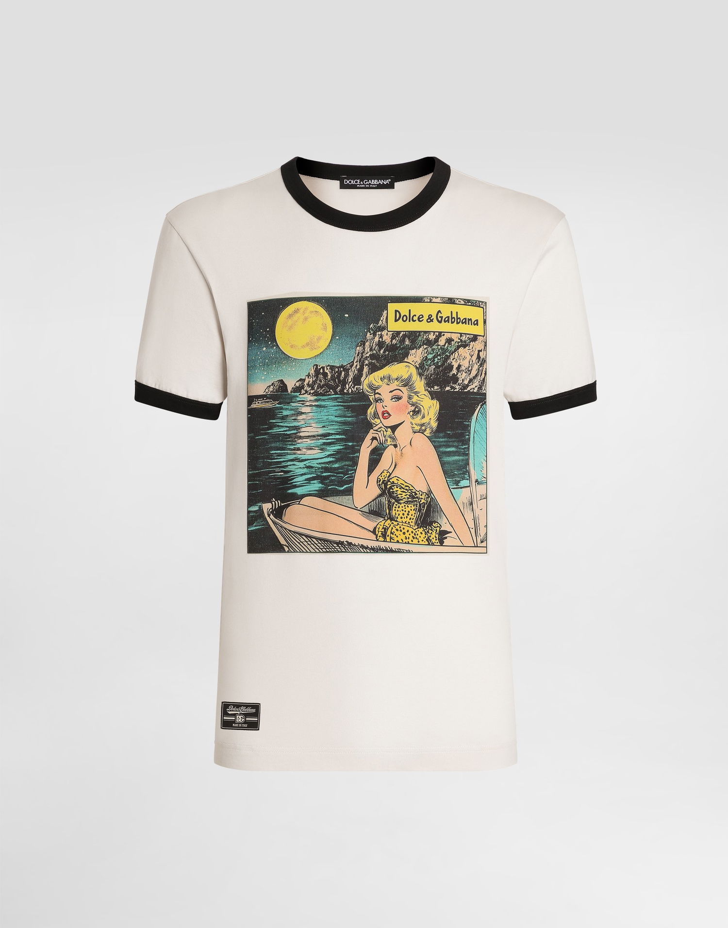 Tričko Dolce & Gabbana Dolce & Gabbana Comic Print Cotton T-Shirt Béžová | G8PV1TG7PHFA4567, 0