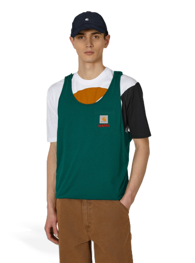 Tričko Marni Carhartt WIP x Pocket T-Shirt Zelené | HUMU031305UTX003 MLV66