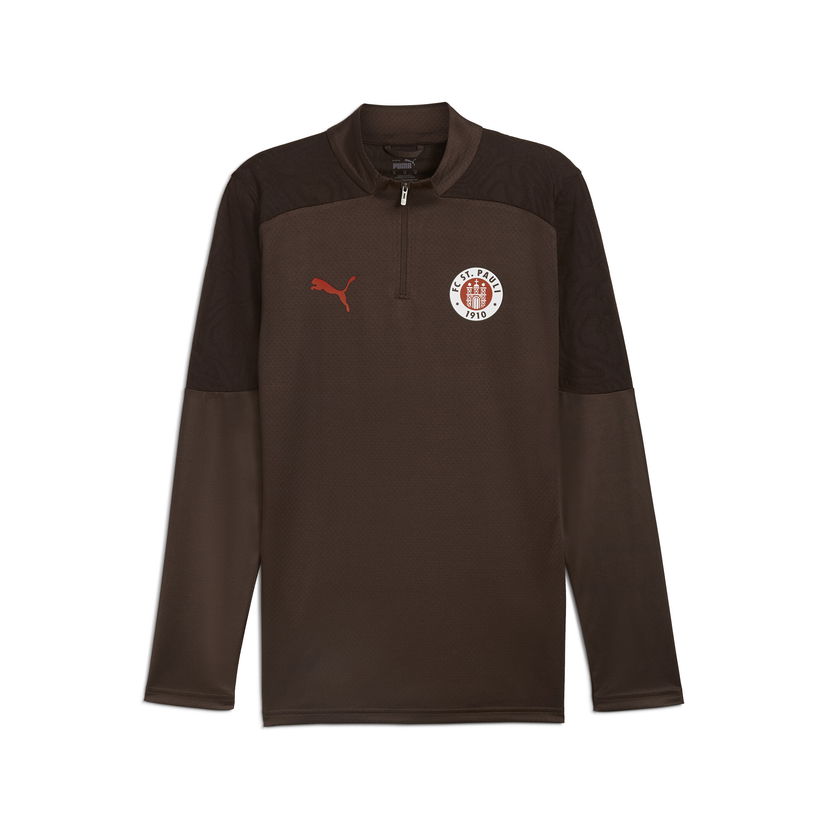 Mikina Puma FC St. Pauli Men's Quarter-Zip Training Top Hnedá | 778721_05