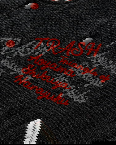 Bunda Needles Deconstructed Wool Melton Letterman Jacket TRASH Triangle of Aoyama Shibuya Harajuku Rôznofarebný | RW168 BLACK, 4