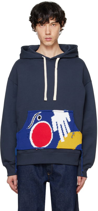 Mikina Charles Jeffrey Loverboy Charles Jeffrey LOVERBOY Patchwork Knit Hoodie Modrá | 41100201, 0