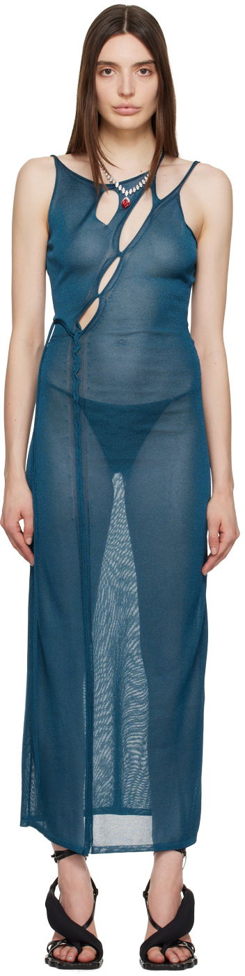 Šaty Ottolinger Ottolinger Strappy Maxi Dress Modrá | 705002