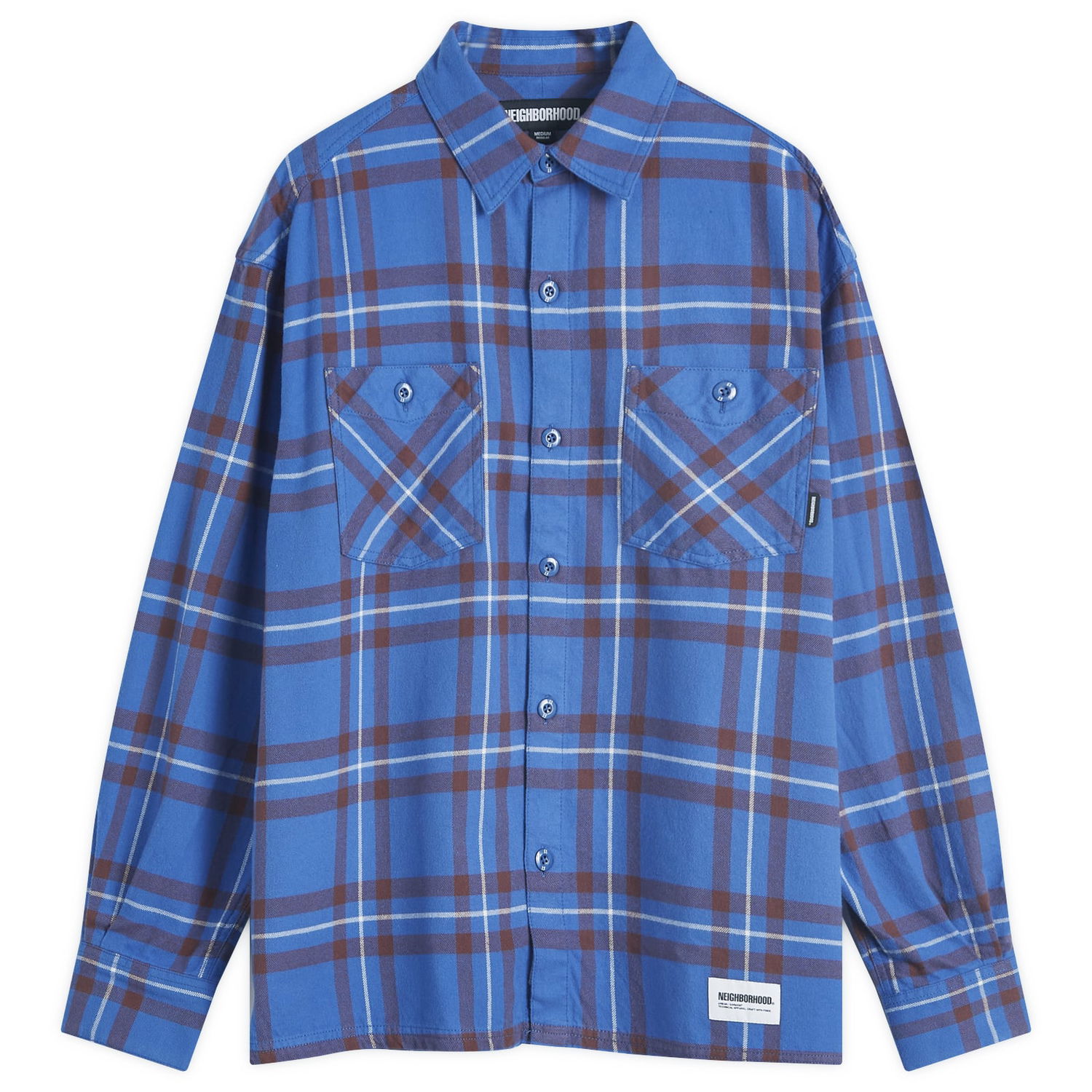 Košeľa Neighborhood Tartan Check Shirt Blue Modrá | 242BENH-SHM01-BLU, 0