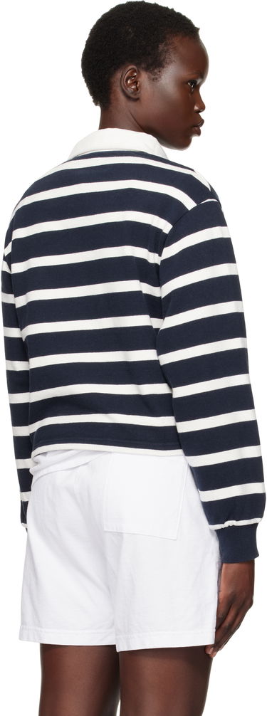 Polo tričko Sporty & Rich Navy & White Striped Cropped Rugby Polo Navy | ST008506243ST39, 2