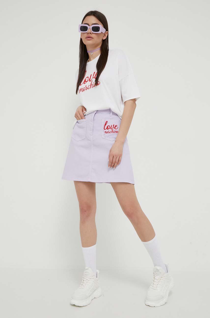 Sukňa Moschino Love Denim Skirt Fialová | W.G.F38.01.S.3981, 0