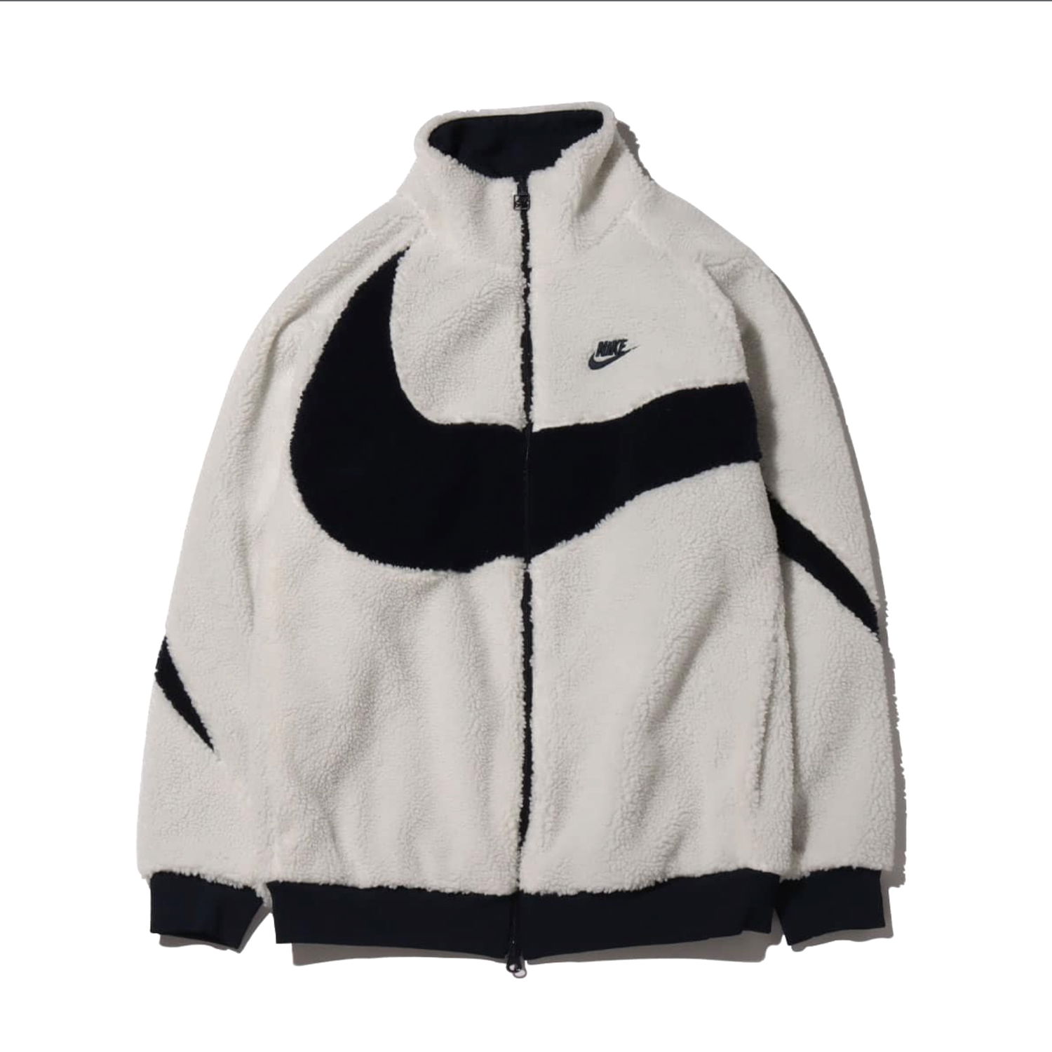 Bunda Nike Big Swoosh Reversible Boa Jacket White Black Šedá | BQ6546-114, 0