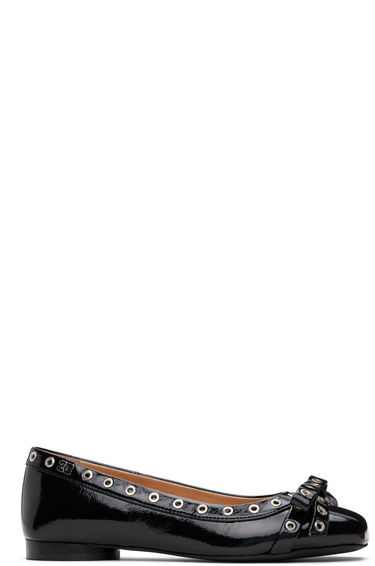 Šaty GANNI GANNI Eyelet Bow Ballerina Flats Čierna | S2755, 0