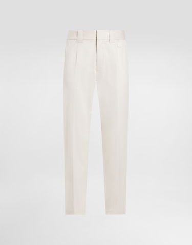 Nohavice Dolce & Gabbana Dolce & Gabbana Tailored Cotton Pants Biela | GP0R4TFUFL3W0802, 0