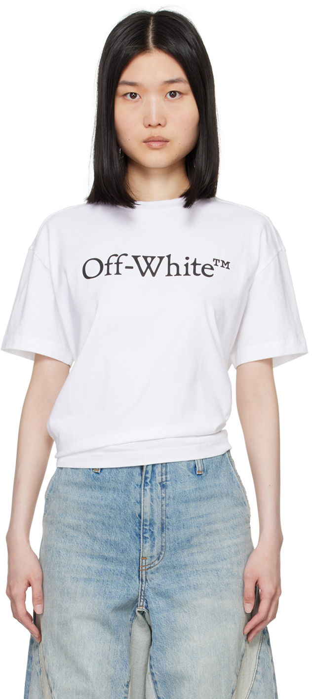 Tričko Off-White White Big Bookish Skate T-Shirt Biela | OWAA089C99JER0030110