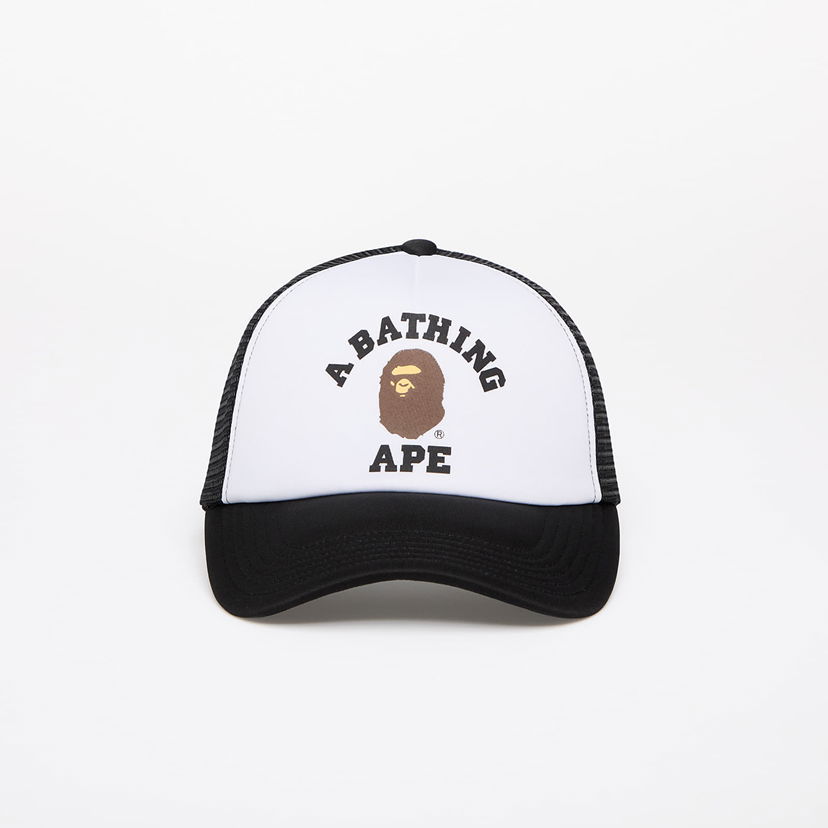 Šiltovka BAPE A BATHING APE College Mesh Cap Black Biela | 001CPK301004M BLK