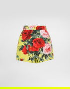Dolce & Gabbana Bouquet-Print Poplin Shorts