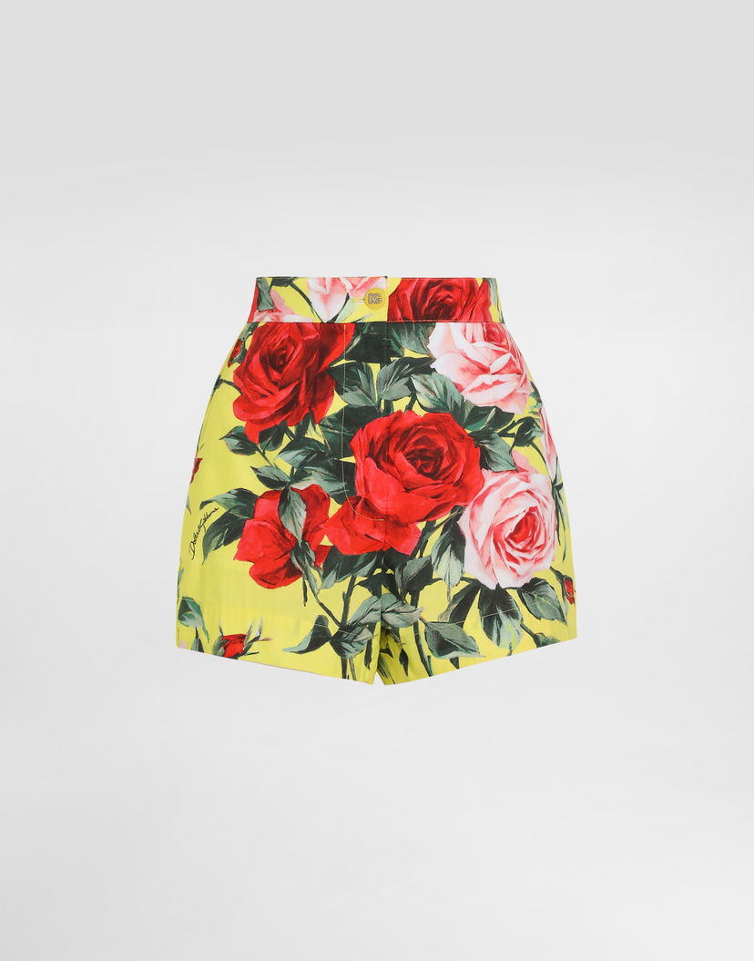 Šortky Dolce & Gabbana Dolce & Gabbana Bouquet-Print Poplin Shorts Žltá | FTBTPTHS5TFHG5JD