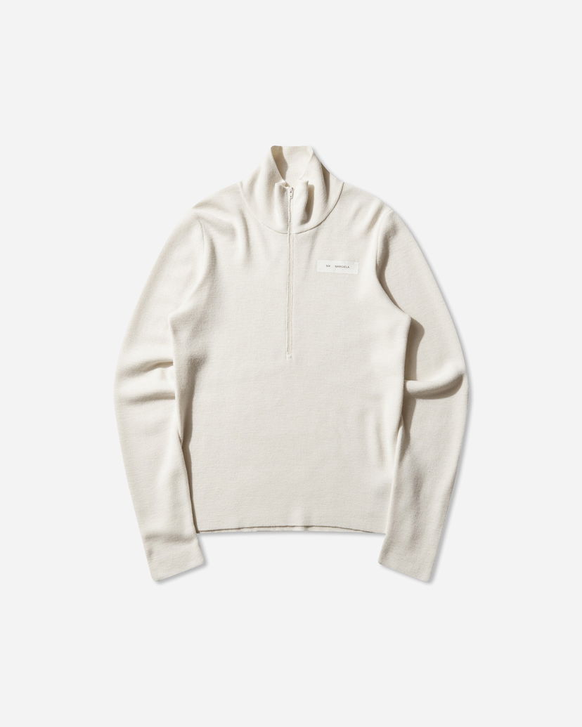 Sveter Maison Margiela Half-Zip Knit Top Béžová | SH0GL0001 102