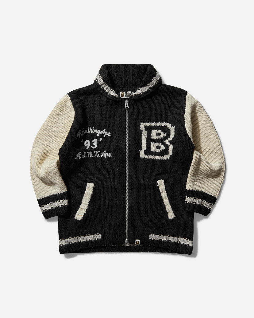 Sveter BAPE Cowichan Varsity Knitted Zip Cardigan Rôznofarebný | 1K80120002 BLACK