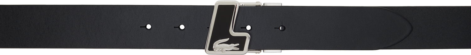 Opasok Lacoste Leather Belt with Silver Buckle and Logo Čierna | RC4086_000, 0