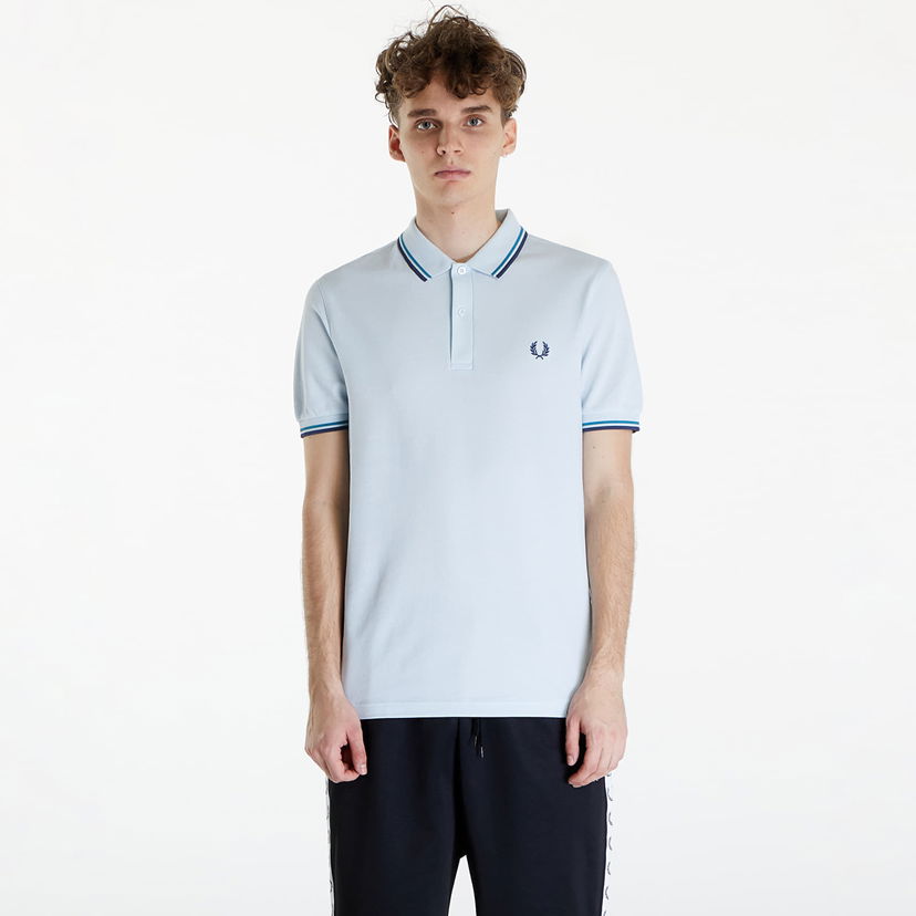 Polo tričko Fred Perry Twin Tipped Shirt Light Ice/ Cyber Blue/ Midnight Blue Modrá | M3600 U92