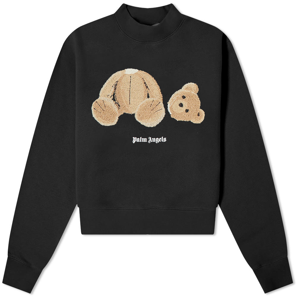 Mikina Palm Angels Bear Fitted Crew Sweatshirt Čierna | PWBA016C99FLE0021060, 0