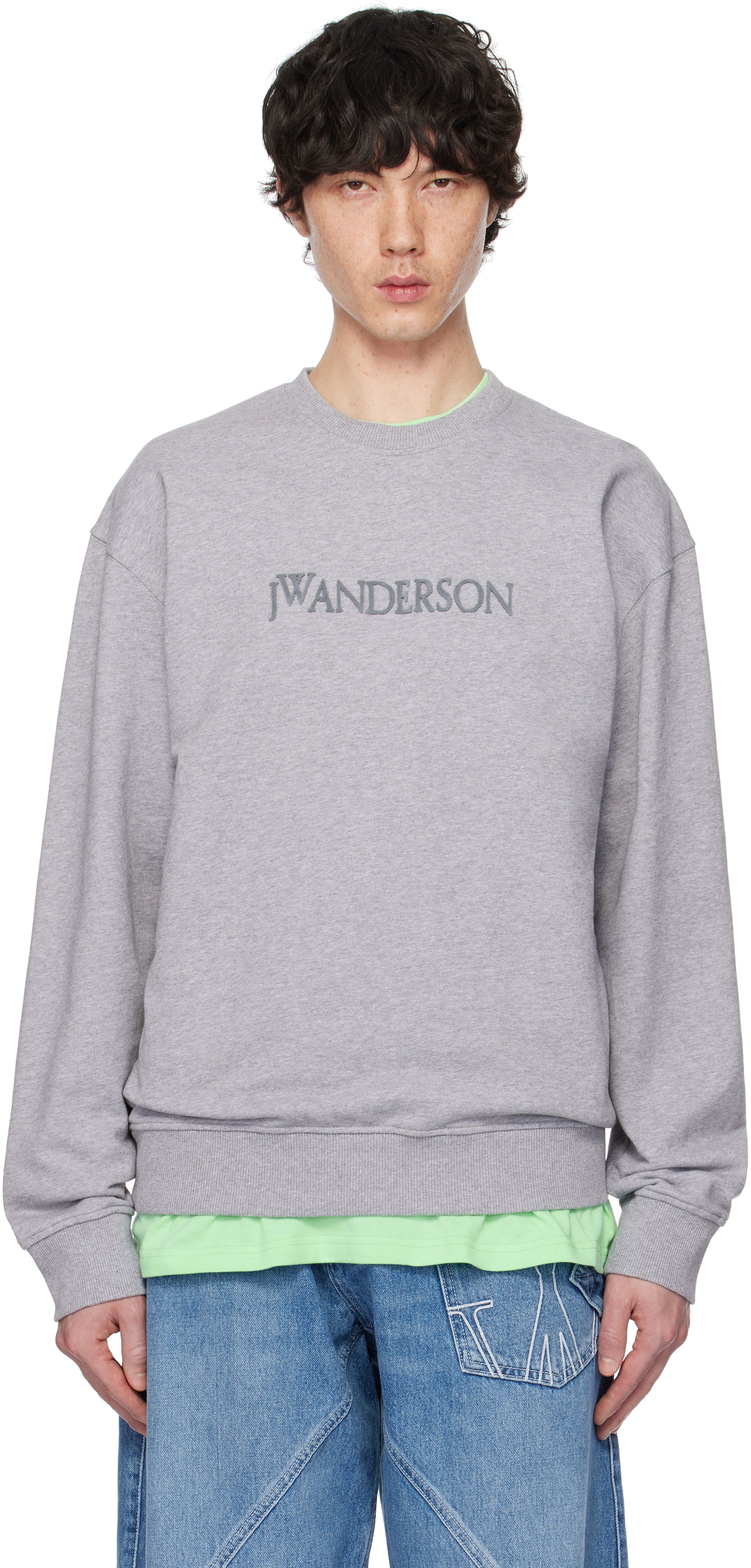 Sveter JW Anderson JW Anderson Logo Sweatshirt Šedá | JW0215-PG1632, 0