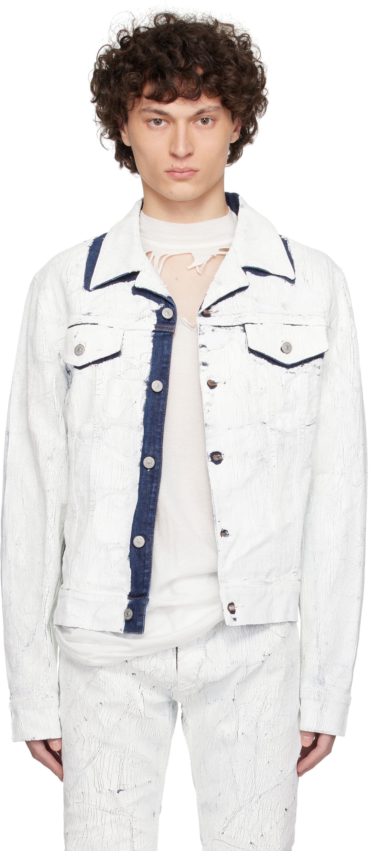 Bomber bunda Maison Margiela MM6 Maison Margiela Sports Denim Jacket Biela | SH2AM0027 M30028, 0