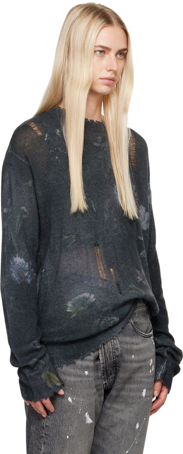 Sveter R13 R13 Distressed Floral Boyfriend Sweater Šedá | R13WY199 Y157A, 1