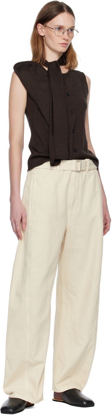 Sveter LEMAIRE Asymmetrical Sleeveless Cardigan Hnedá | TO1485 LK087, 3