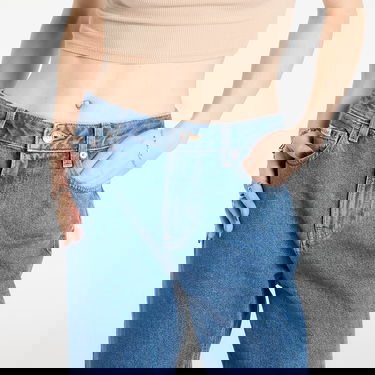 Džínsy CALVIN KLEIN 90S Straight Short Jeans with Ripped Knee Modrá | LV047E609G VLC Short, 4