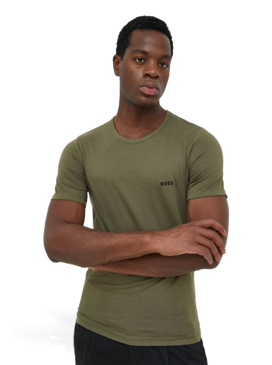 Tričko BOSS T-Shirt Cotton Jersey Zelené | 50475286