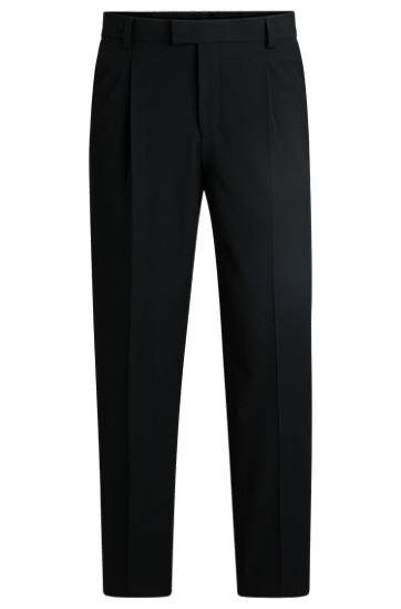 Nohavice BOSS Slim-Fit Seersucker Trousers Čierna | 50540189
